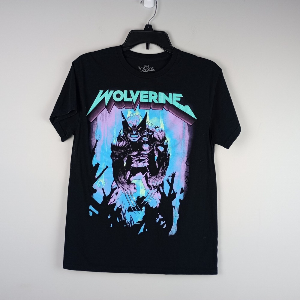 Marvel X-Men Wolverine Graphic Tee Mens Small Black Cotton Short Sleeve T-Shirt